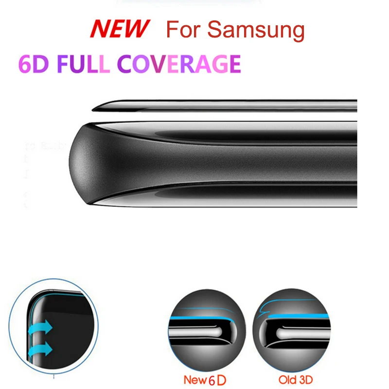 Защитное стекло закаленное 6D для Samsung Galaxy S9|Защитные стёкла и плёнки телефонов| |