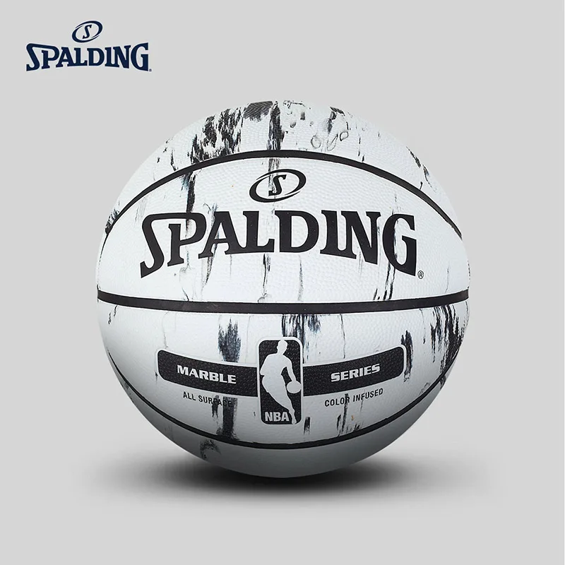 SPALDING, баскетбольный мяч серии NBA, Официальный Размер 7, резиновый материал, наружный мужской матч, мяч 83-635Y