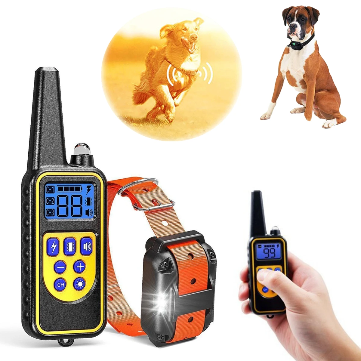 

Electric Remote Dog Training Collar Anti Barking Remote Control Pet LCD Vibration Collar Anti Barking Device for Pets Trainer