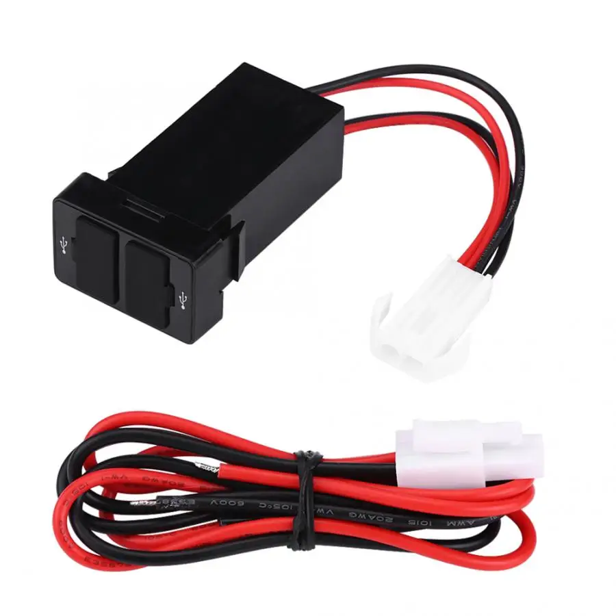 Автомобильное зарядное устройство с двумя USB портами 12 24 В 2 1 А|Кабели адаптеры и