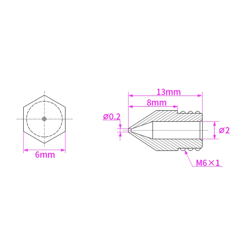 Острые сопла MK8 из нержавеющей стали для 3D принтера MK Micro Swiss Creality CR 10 Ender 3 Ender4 CraftBot