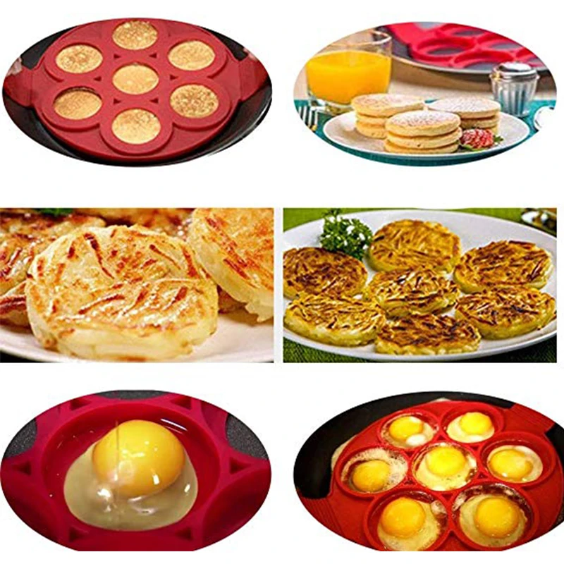 Силиконовое кольцо для яиц с 7 отверстиями круглая блинница инструмент обжарки