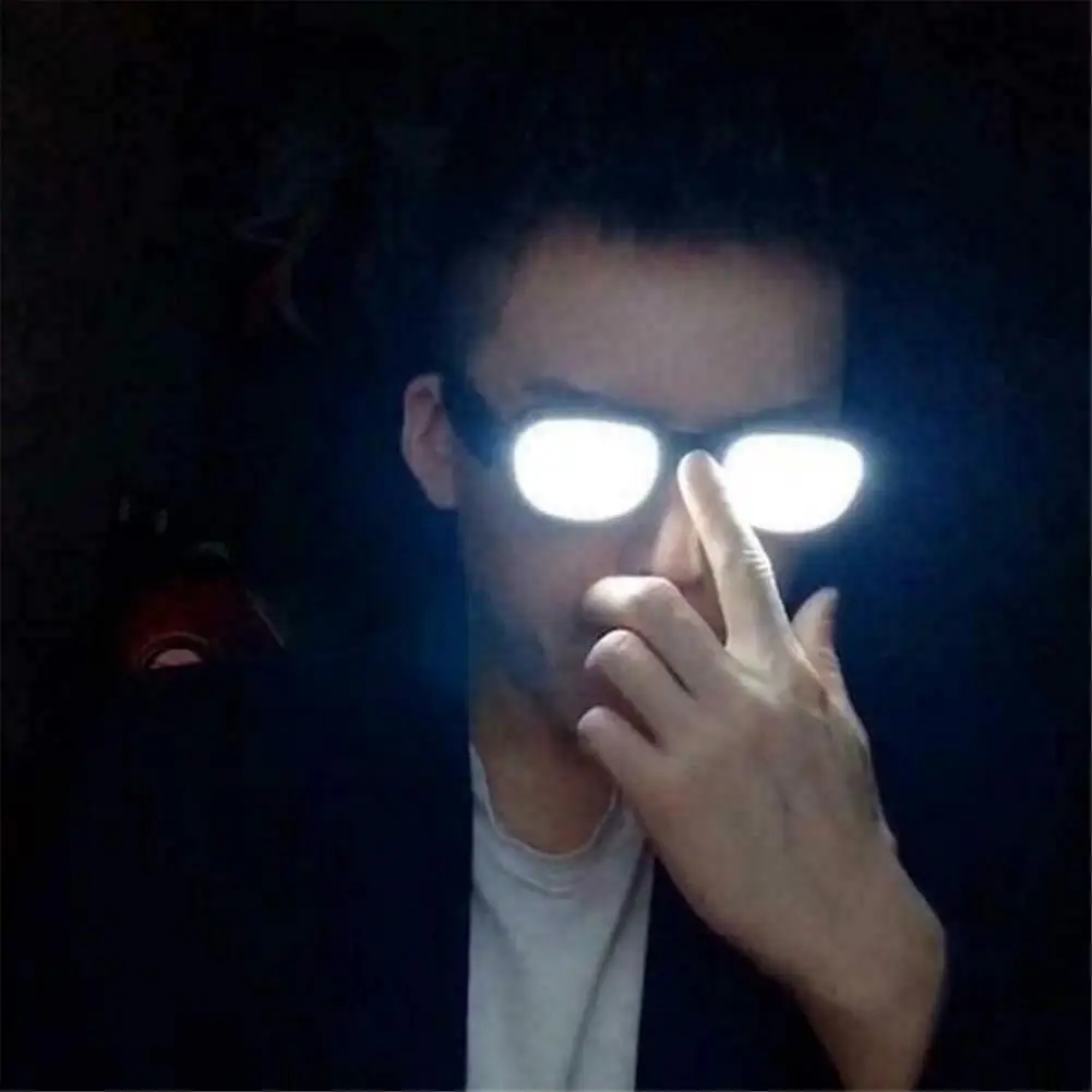 

Anime Spoof Glasses Anti-break Luminous White Cosplay Eyewear Prop for Party LED Luminous Glasses Glasses Decoration Toy