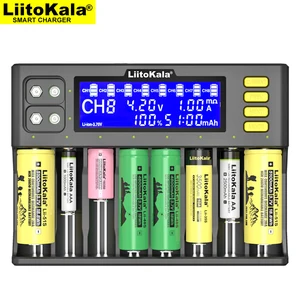 liitokala lii s8 battery charger li ion 3 7v nimh 1 2v li fepo4 3 2v imr 3 8v charger for 18650 26650 21700 26700 aa aaa free global shipping