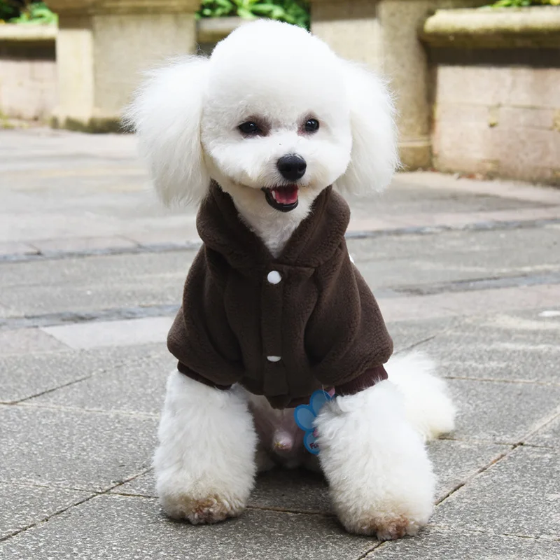 

Autumn and Winter New Dog Clothes Embroidered Grain Velvet Hat Pet Bathroom Dog Costumes for Small Dogs Pet Clothes