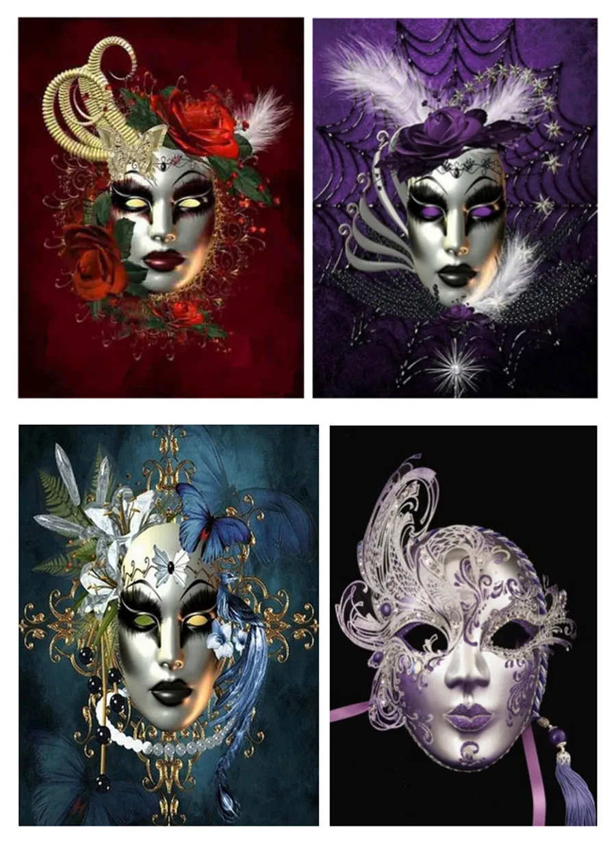 Алмазная картина 5D сделай сам маска для девочки вышивка крестиком