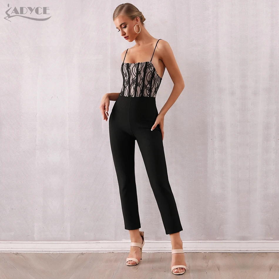 Женский облегающий комбинезон ADYCE черный шнурок обтягивающий костюм типа