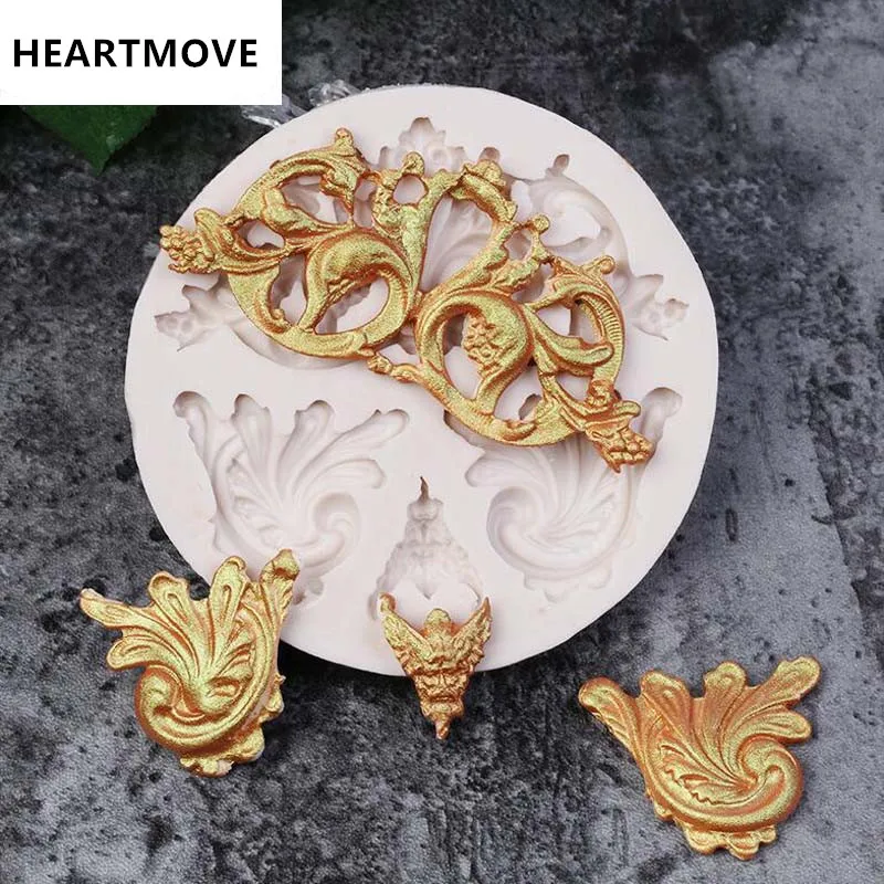 

European-style Retro Palace Relief Fondant Cake Molds Chocolate Mould for the Kitchen Baking Sugarcraft Decoration Tool 9162