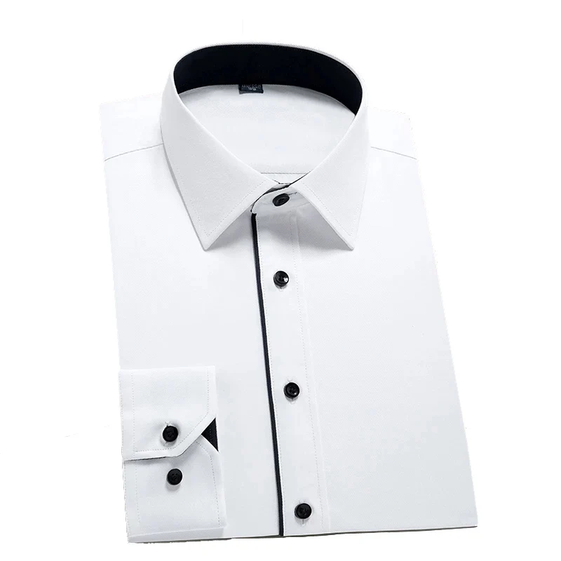 High Quality Cotton Men Long Sleeve Business White Shirt Regular Fit Formal Dress Luxury Man  Shirts Plus Size 5XL 6XL 7XL 8XL