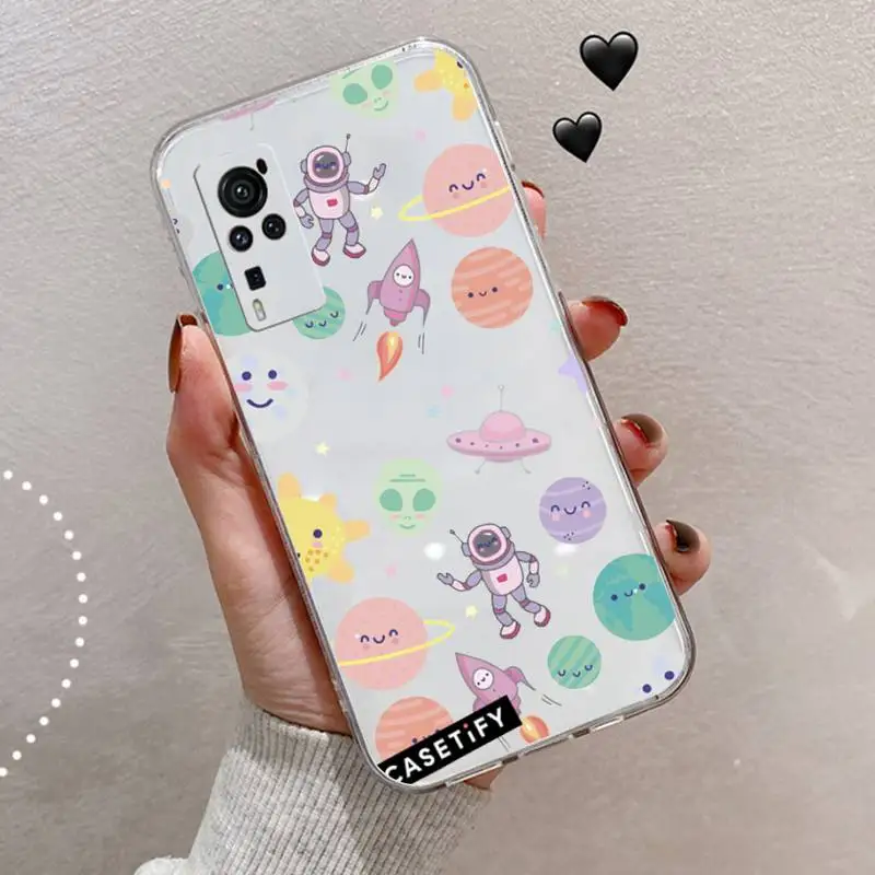 

Space planet moon alien Phone Case Transparent for vivo v y iqoo 3 15 17 19 5 70 51 52 30 20 s se