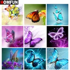 Алмазная картина HOMFUN сделай сам, цветная бабочка, пейзаж, полноразмерная вышивка квадратными и круглыми стразами, 5D Вышивка крестиком, украшение для дома