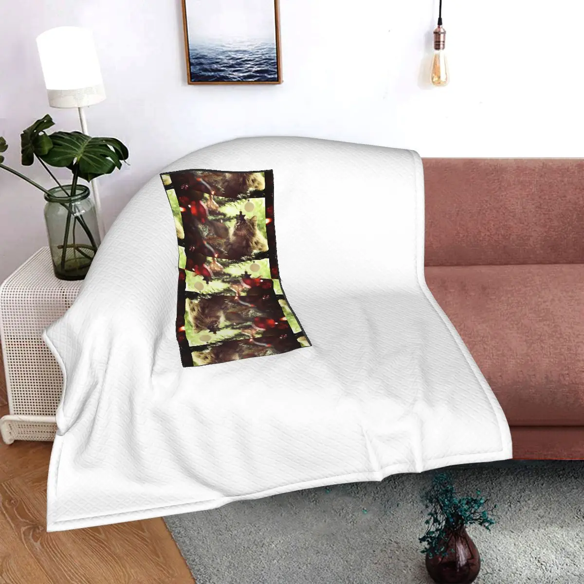 

Jhk-1623979722371 Printed car pillow blanket, bolster blanket, sofa blanket