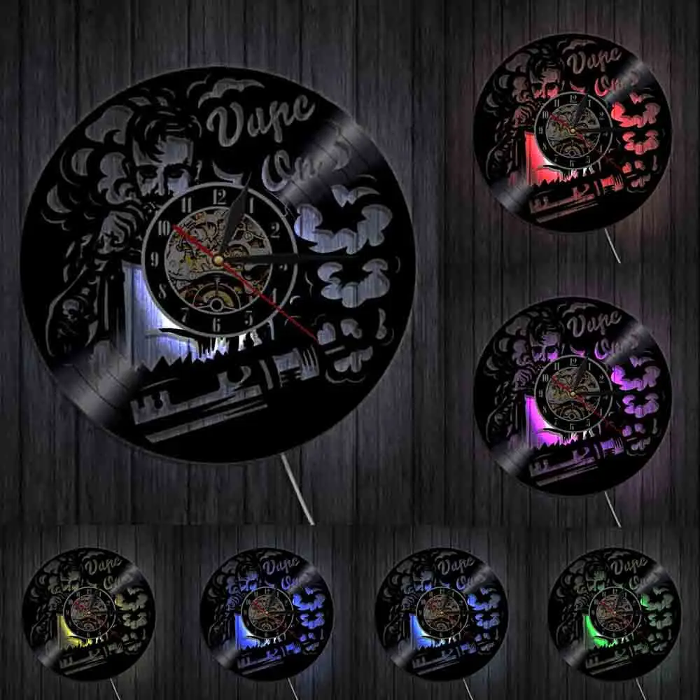 Электронная сигарета виниловая запись настенные часы время дыма Современный