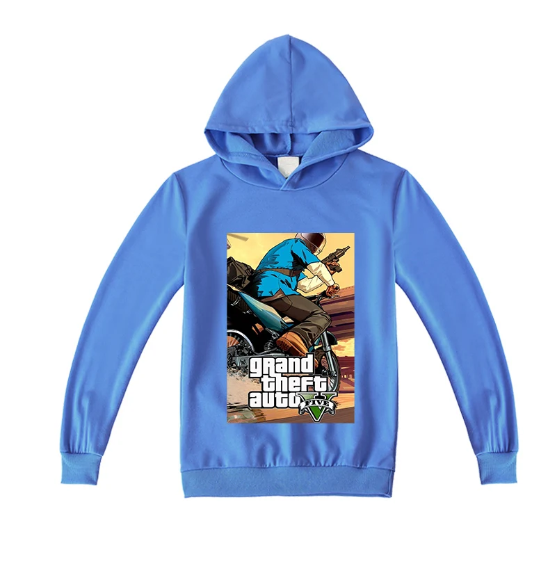 Grand Theft Auto Game GTA 5/Детские осенние толстовки с капюшоном толстовка длинными