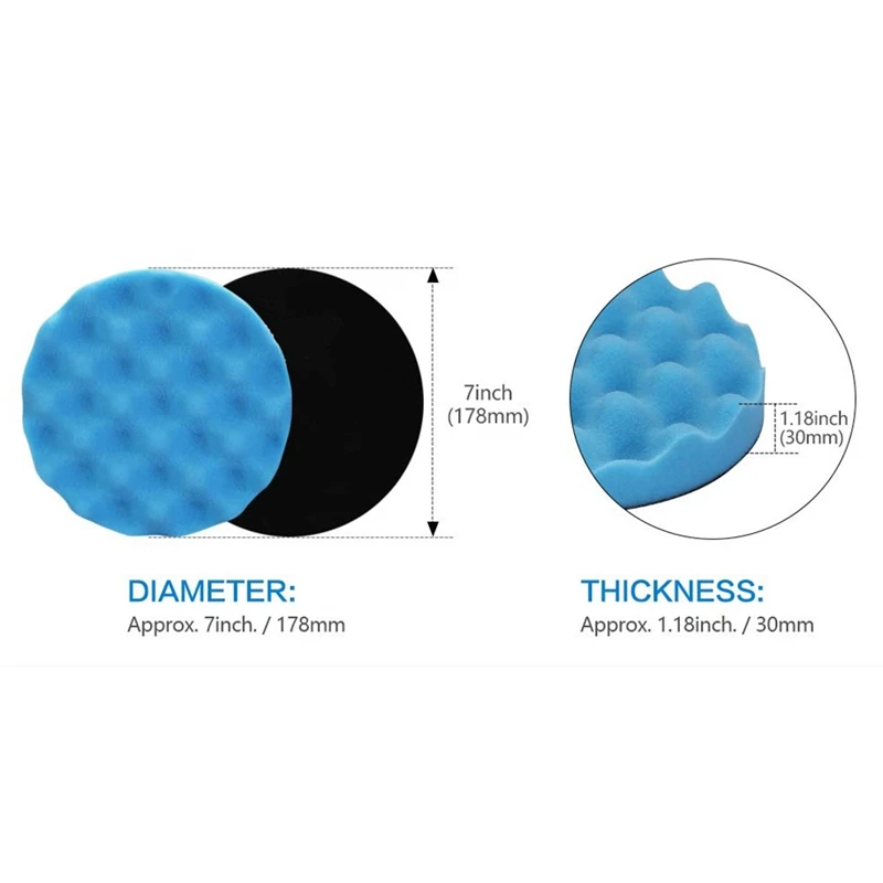 

Polishing Pad, Buffing Pad, 7Inch Sponge Polishing Pad Kit with Grip Pad and Backing Plate for Buffer Polisher Sanding