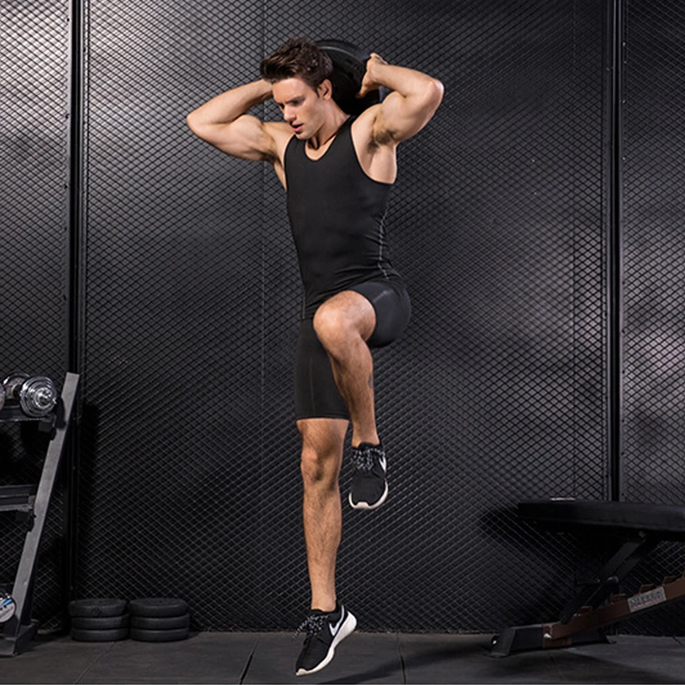 Мужской спортивный костюм для бега спортивное белье компрессионные шорты