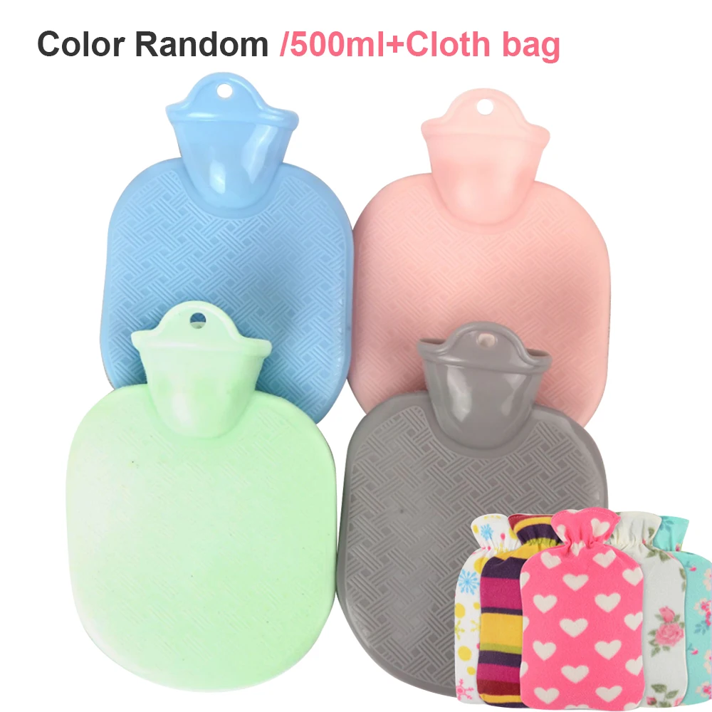 Winter Hot Water Bottle Rubber With Cloth Cover Large Capacity Hand Warmer Portable Pain Relief Bag Long Time Heating | Бытовая техника