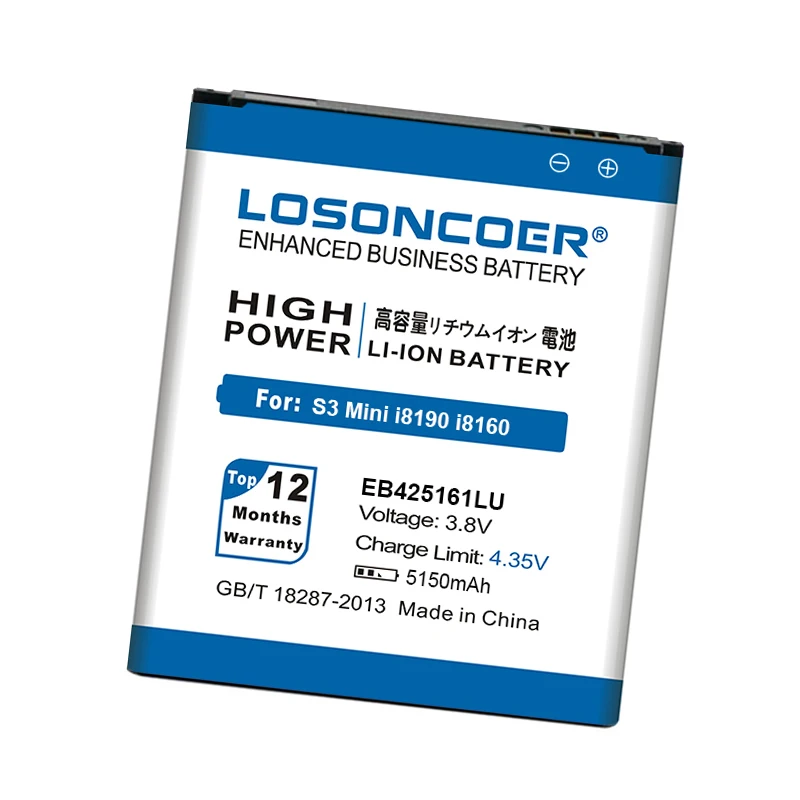 5150mAh EB425161LU для Samsung Galaxy S3 мини батарея i8190 i699 Ace 2 i8160 S7562 S7568 i8190N i739 S7560 S7580 s3mini