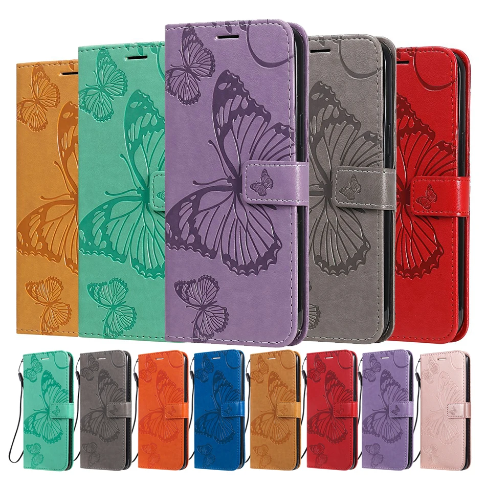 Butterfly Wallet Flip Case Etui For Google Pixel 2 4 5 3A XL 4A 4G 4A 5G Card Holder Leather Cover For iPhone 6 6S 7 8 SE 2020