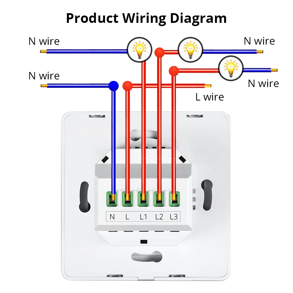 Zemismart ЕС WiFi настенный светильник с переключателем Alexa Google Home TUYA APP Control One Gang Two Three