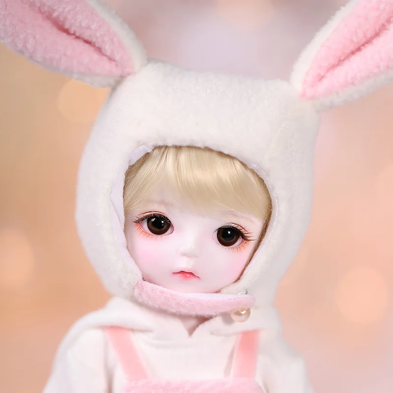 Fullset милая кукла девушка крем 1/6 sd bjd игрушки 26 см тело из смолы с плюшевым кроликом
