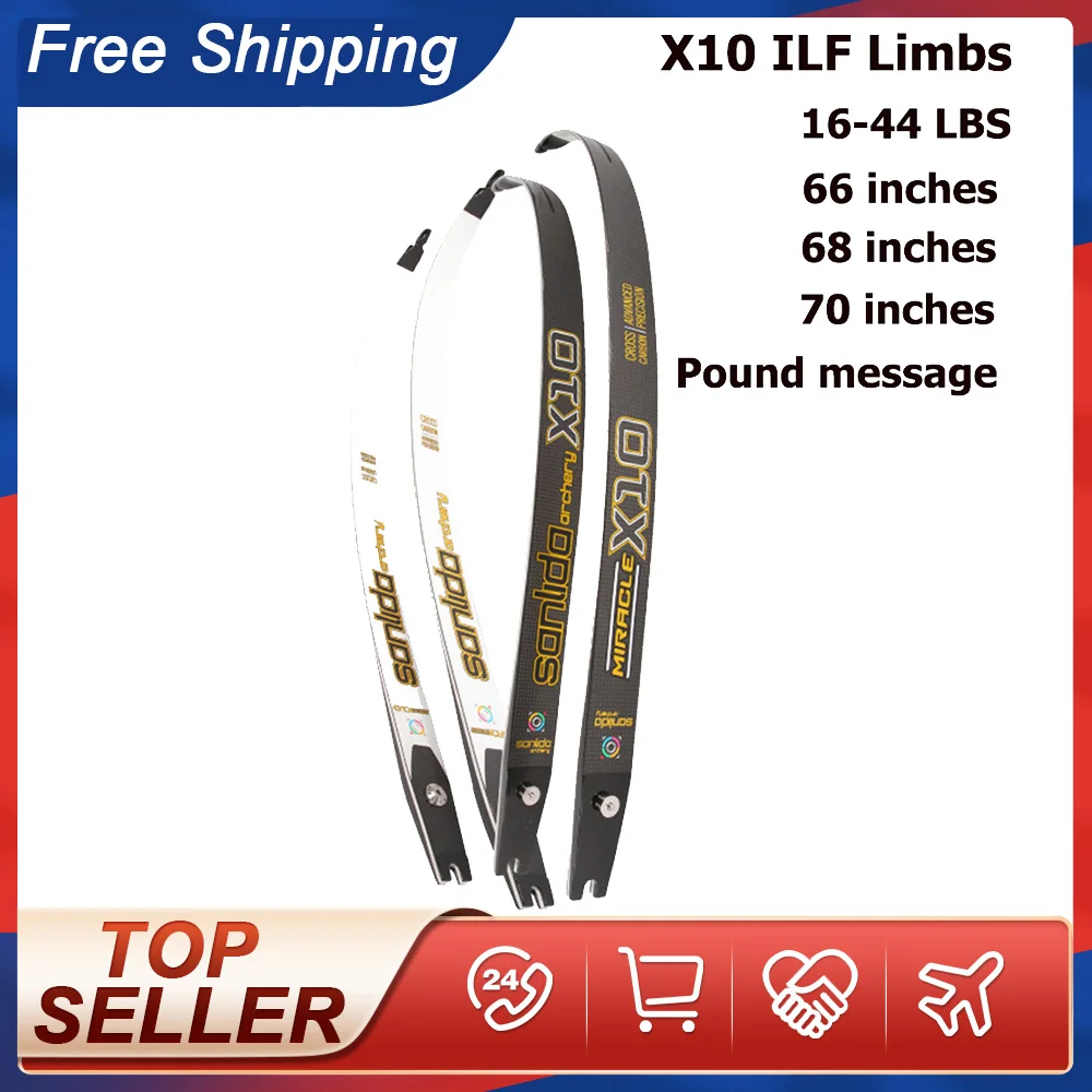 

X10 Sanlida Archery Miracle ILF Limbs 66/68/70" 16-44 LBS Carbon Fiber Graphite Foam High-End Recurve Bow Shooting Outdoor