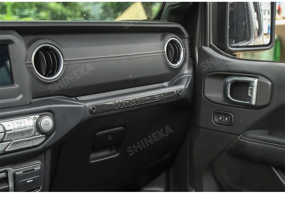 Внутренние молдинги для Jeep Wrangler JL+ Co-pilot центральной консоли ручка полосы отделка, наклейки аксессуары для Jeep Wrangler
