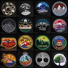 Вышитая железная аппликация на креплении в стиле пейзажа, снега, горы, пустыни, дерева, заката, неба, японские нашивки Fuji, значки сделай сам