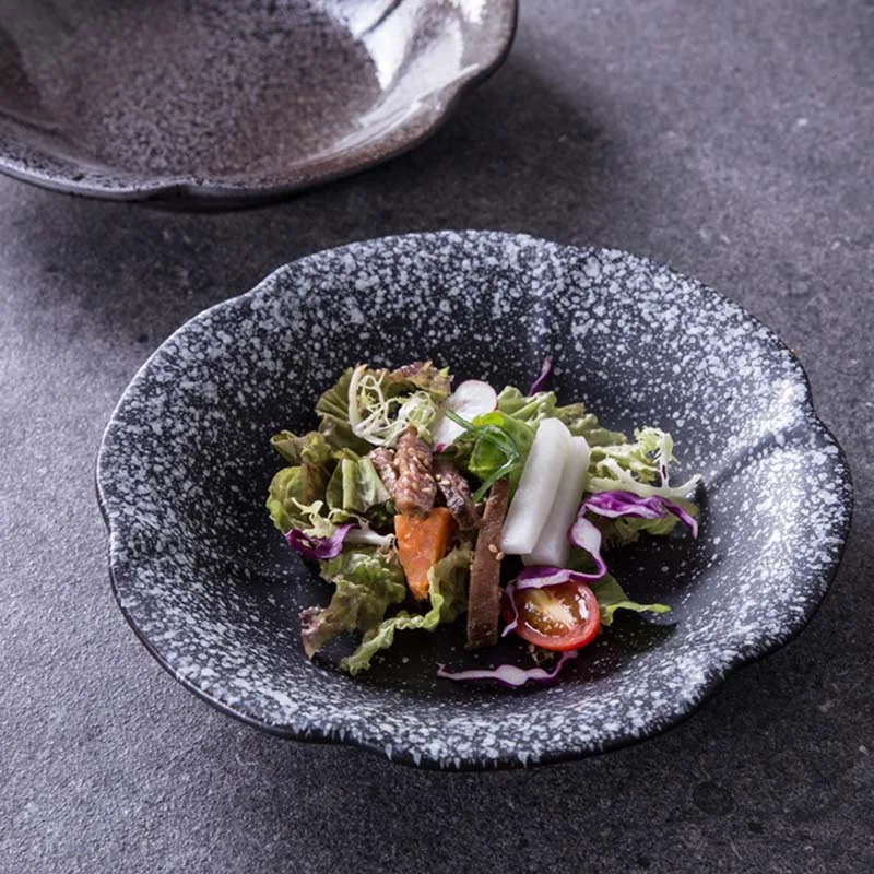 

European restaurant tableware creative ceramic soup plate flower-shaped plate deep dish dish salad bowl shallow bowl dish home p