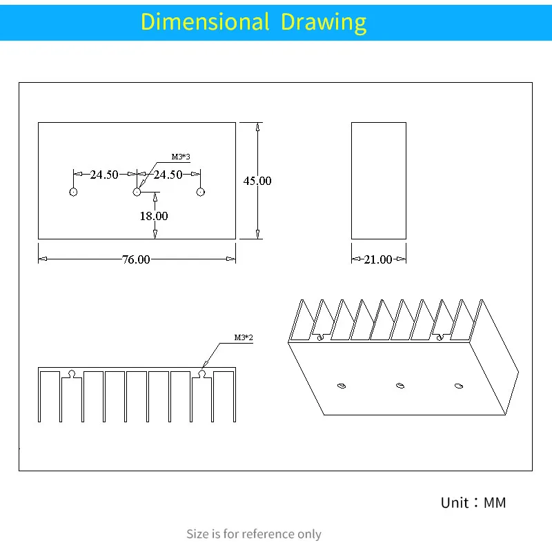 UNISIAN 1 шт. алюминиевый теплоотвод ИС радиатор электронный чип-радиатор