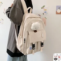 17 inch girls school bags waterproof backpack cute cartoon multiple pockets nylon female rucksack mochila