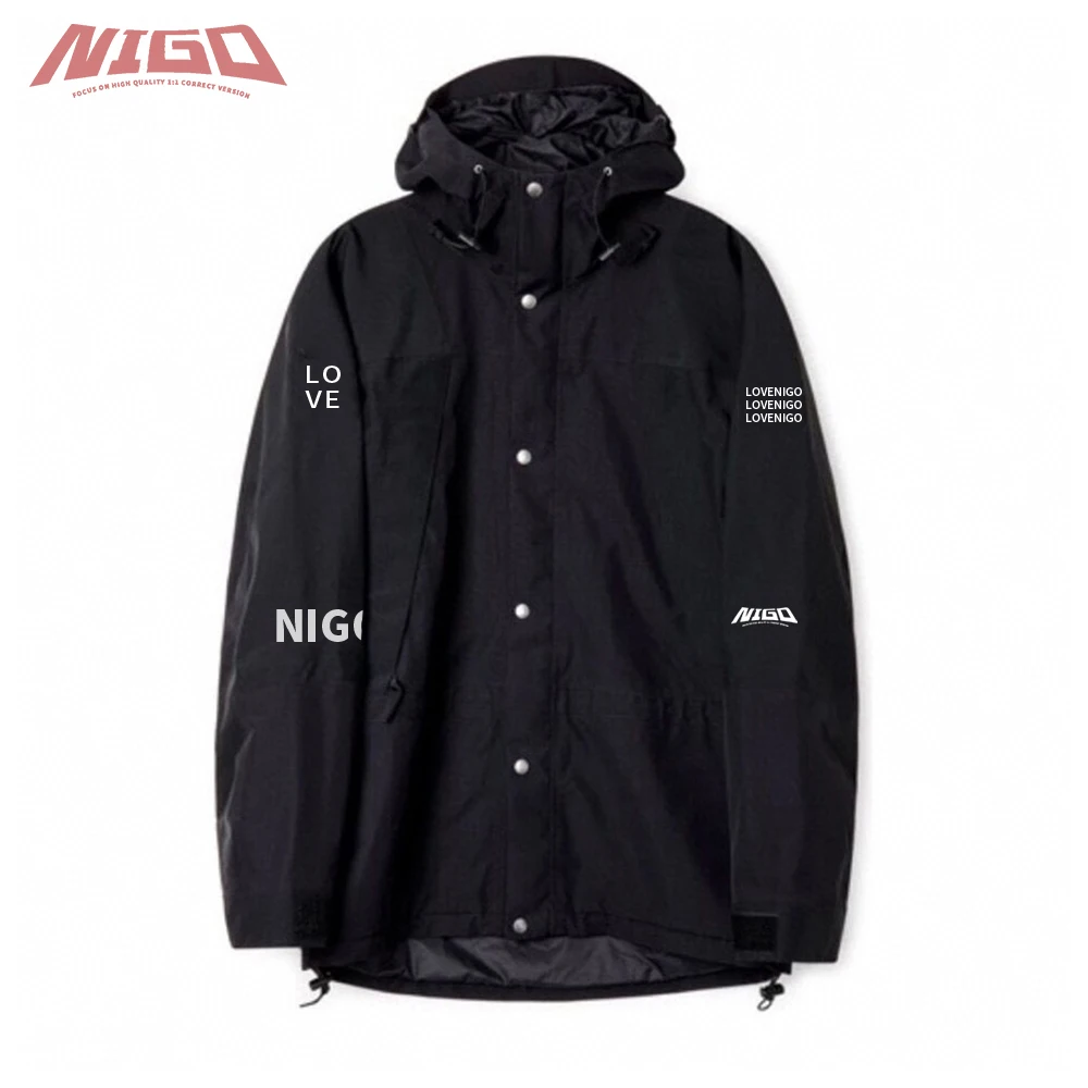

Черная водонепроницаемая куртка с капюшоном NIGO 21ss # nigo38777