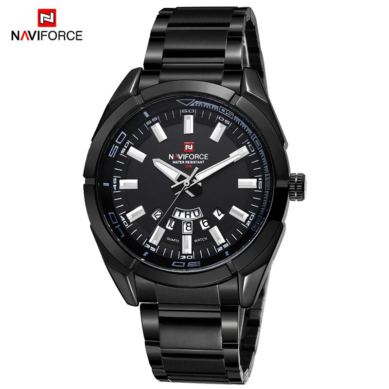 BB NAVIFORCE Лидирующий бренд мужские часы полностью стальные водонепроницаемые Модные Повседневные кварцевые часы с датой мужские наручные часы Relogio Masculino - Цвет: BB