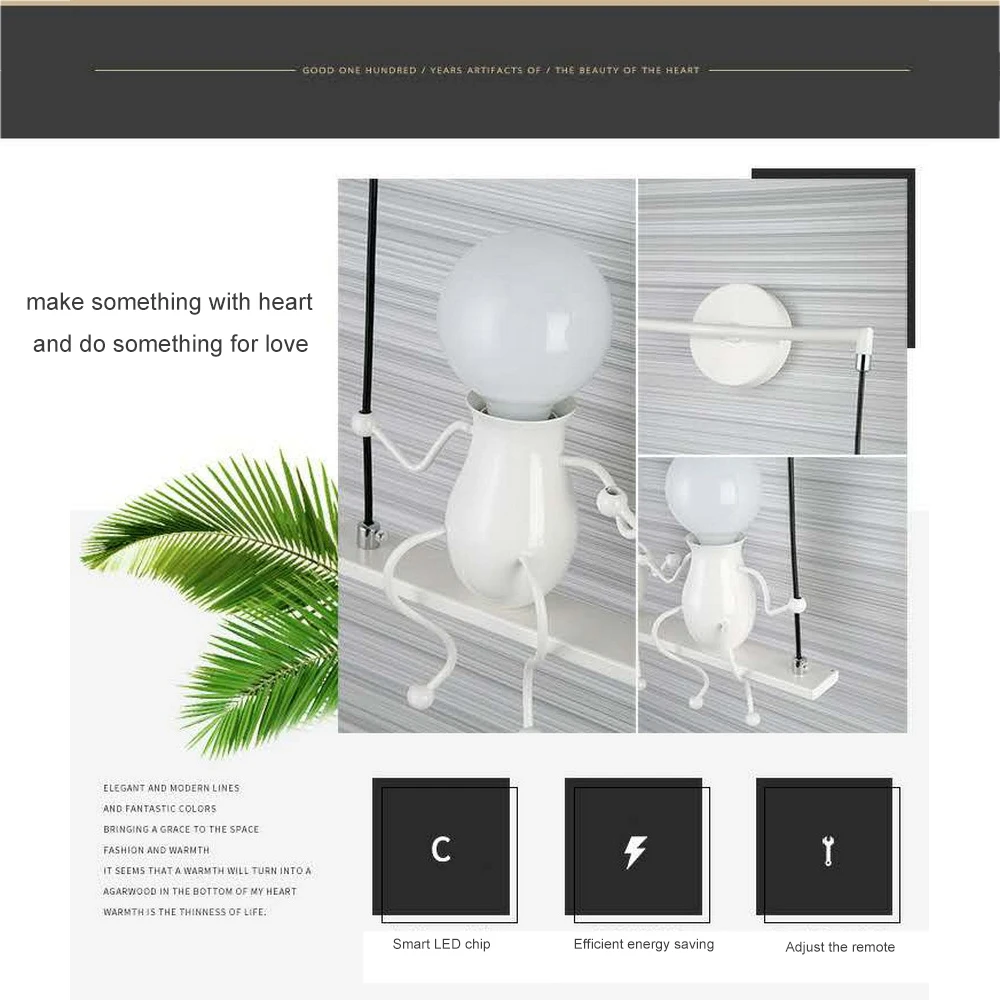 

Fashion wall light Little Man Pendant Lights Climbing Pendant Lamp Children Room Hanging Lamp Cord Pendant Lamps Art Decoration