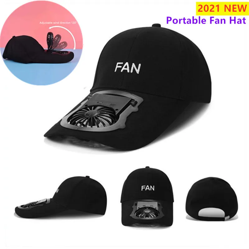 2021 новый мужской зарядка через USB Вентилятор Шляпа Портативный Регулируемый