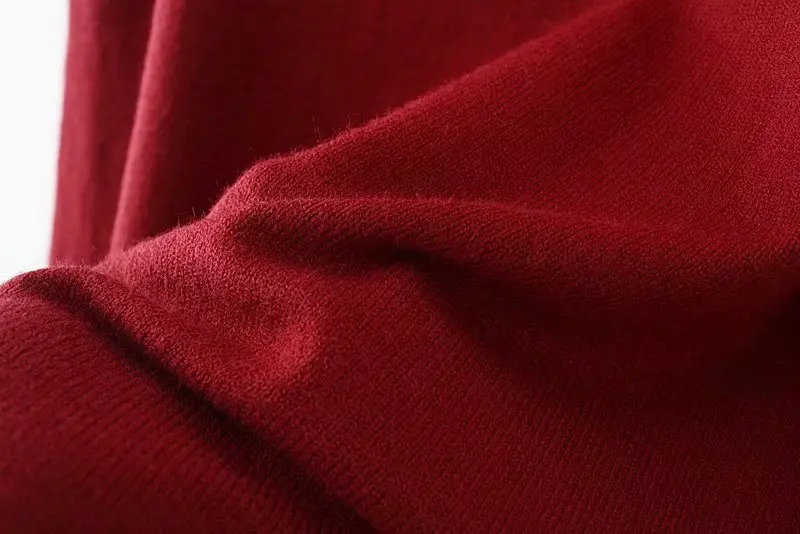 

Plus size V neck solid red knitted women loose sweaters vests 2021 new autumn winter casual ladies pullover sweater female tops