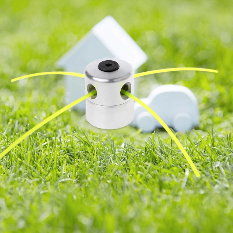 

Aluminum Grass Trimmer Head w/ 4 Lines Brush Cutter Head Lawn Mower Accessories