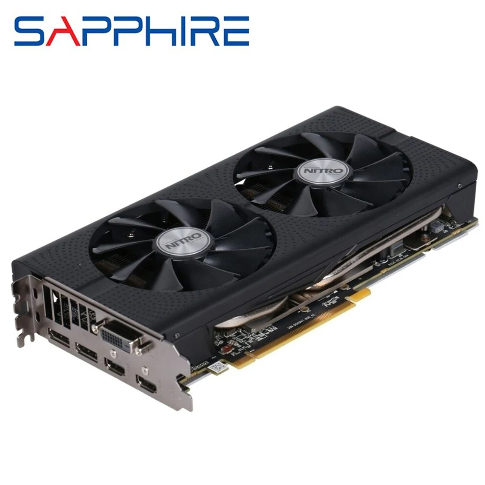Видеокарта SAPPHIRE AMD Radeon RX480 для игрового ПК GPU 256 бит 8 ГБ GDDR5 б/у карта геймеров |