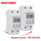 40A 63A 80A однофазный din-рейка LCD Цифровой Регулируемый протектор напряжения автоматическое повторное подключение устройство защиты от перенапряжения реле напряжения