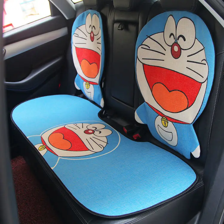

Doraemon мультяшный милый креативный персональный льняной всесезонный Универсальный удобный охлаждающий коврик для заднего сиденья автомоби...