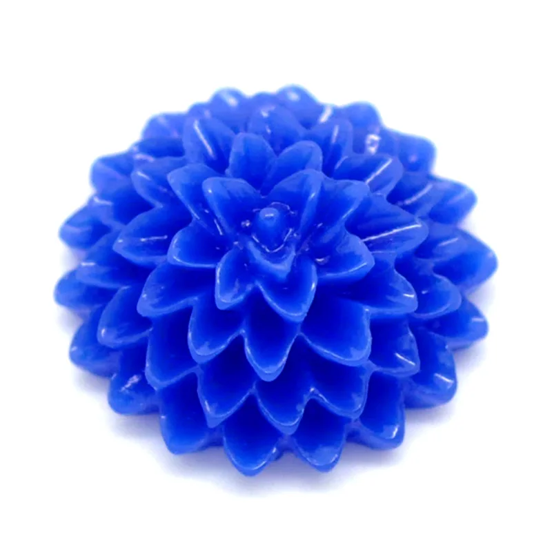 Цветочные бусины из смолы 50 шт. светло-голубые не отверстия 15 х6 мм свободные с