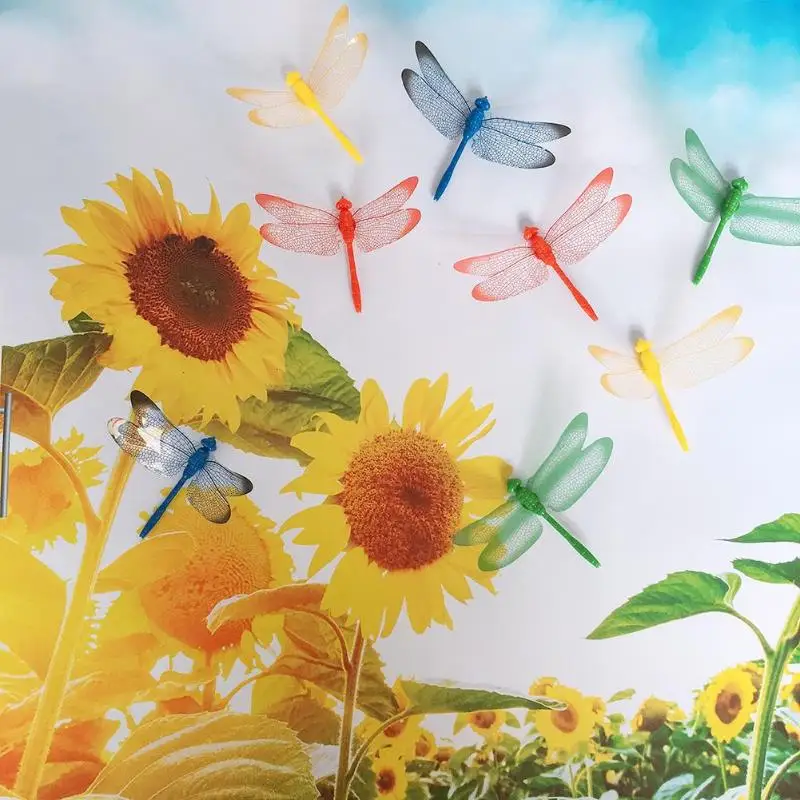 4 шт. ПВХ 3D наклейки в виде стрекозы | Дом и сад