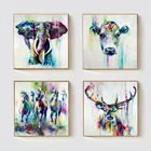 Плакат на холсте с изображением животных, слона, оленя