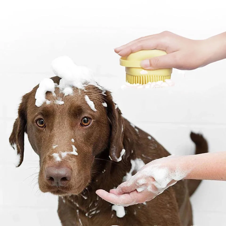 

Silicone Pet Bathing Brush Puppy Big Dog Cat Bathing Massage Glove Brush Soft and Safe Pet Accessories Pet Bathing Brush