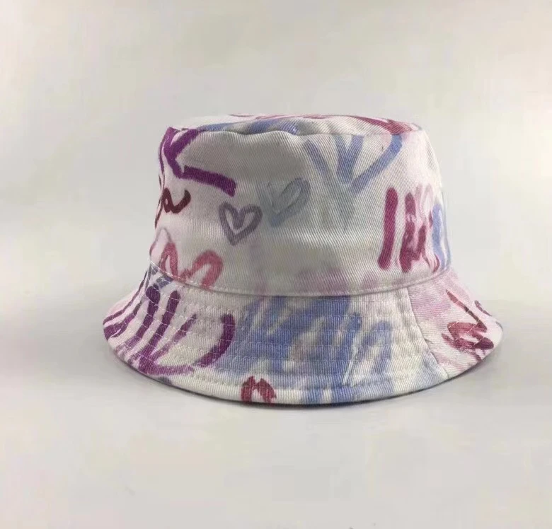 

Graffiti Print Women Fashion Fisherman Hat 2021 New Lady Casual Logo Embroideried Sun Bucket Cap Femme Hats