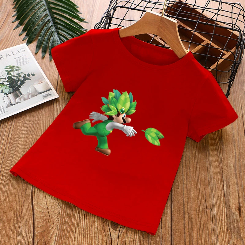 

Funny Summer print t-shirts New child Harajuku style Classic games Super Mario t shirt Kids Mario Bros tshirts hip hop tops