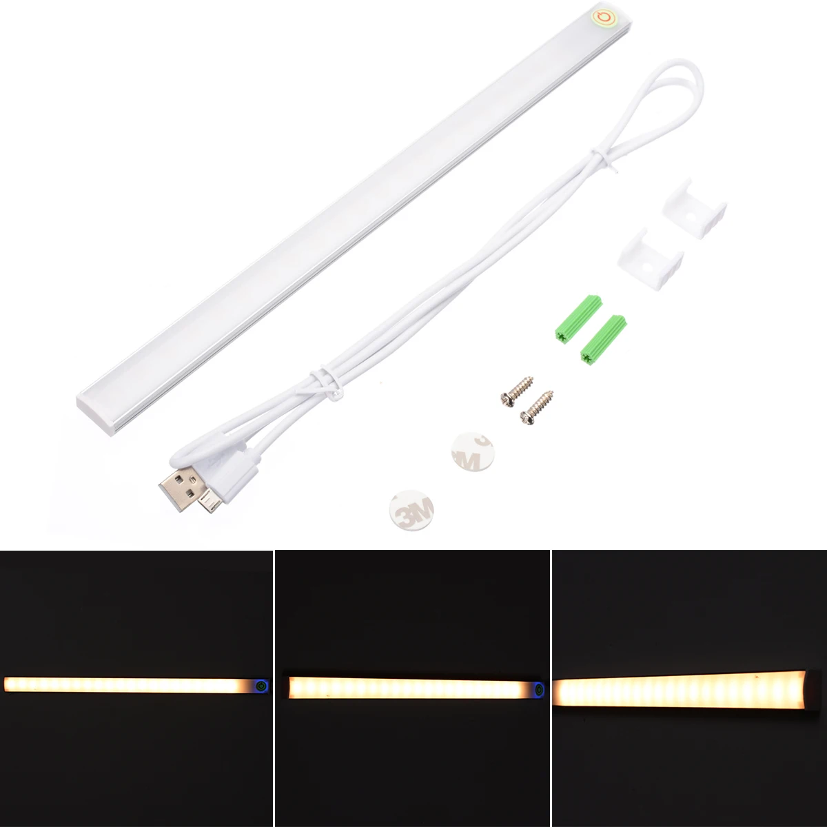 

30cm Ultra Slim Dimmable USB LED Touch Sensor Light Warm White Sensor Cabinet Light For Closet Wardrobe Desk