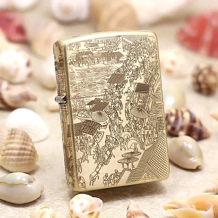 Оригинальная зажигалка Zippo медная прикуривательная Зажигалка на Риверсайде
