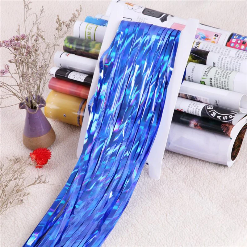 2 M Foil Fringe Shimmer Backdrop Wedding Party Wall Decoration Photo Booth Tinsel Glitter Curtain Gold | Дом и сад