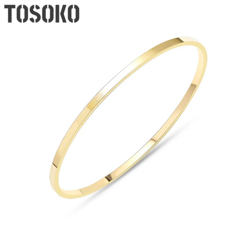 TOSOKO Нержавеющая сталь ювелирные изделия простой и универсальный обычное кольцо